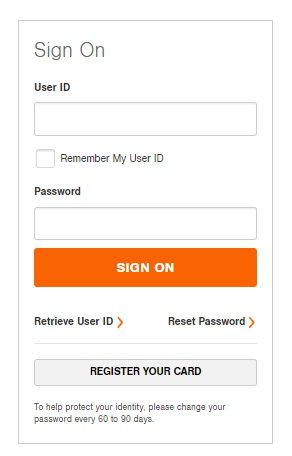HomeDepot/MyCard Login Process 