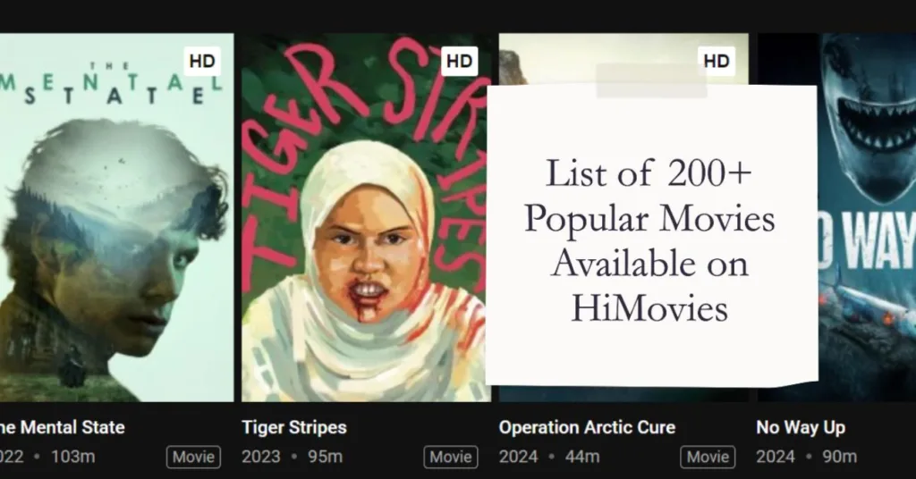 List of 200+ Popular Movies Available on HiMovies