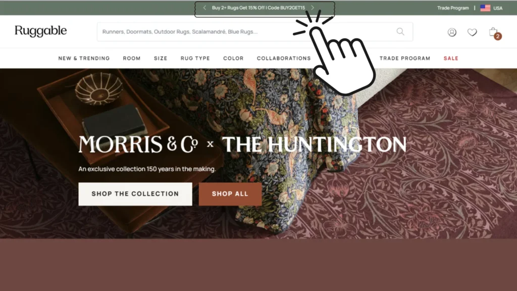Ruggable.com Promo Code BUY2GET15 15% Off Every Rug When Two Go In the Cart
