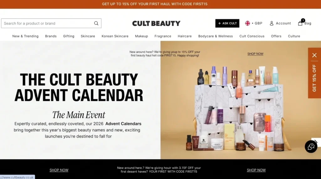 Cult Beauty Discount Code Save 15