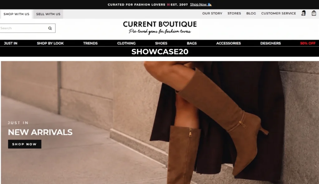 Current Boutique Hands You 20% Off with Code SHOWCASE20