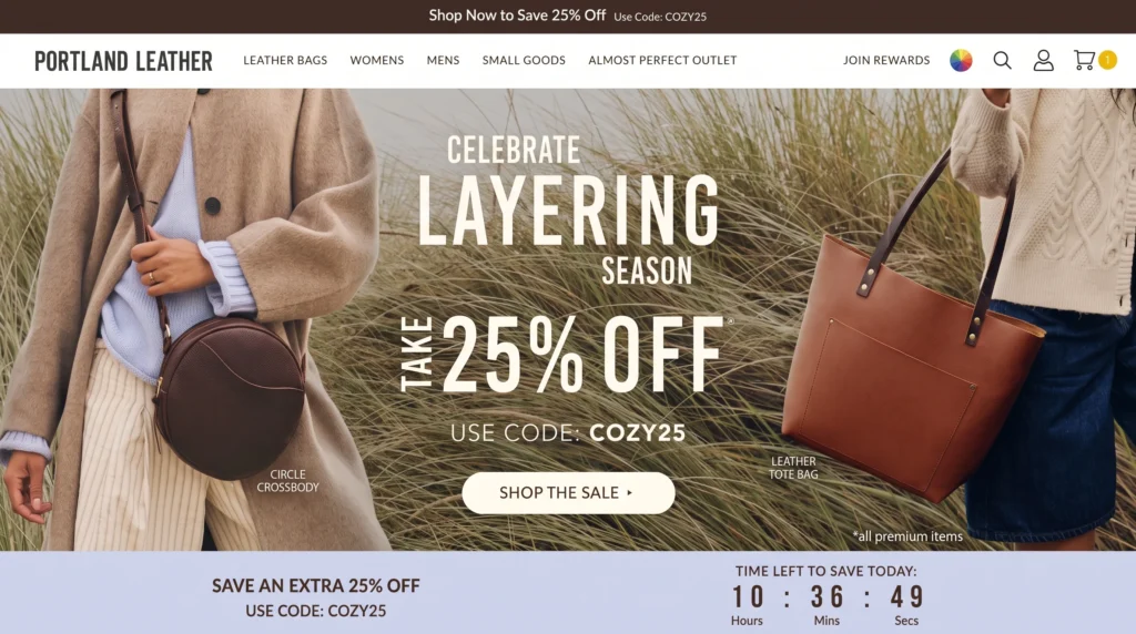 Portland Leather Goods Discount Coupon COZY25 Saves 25% On Leather Items