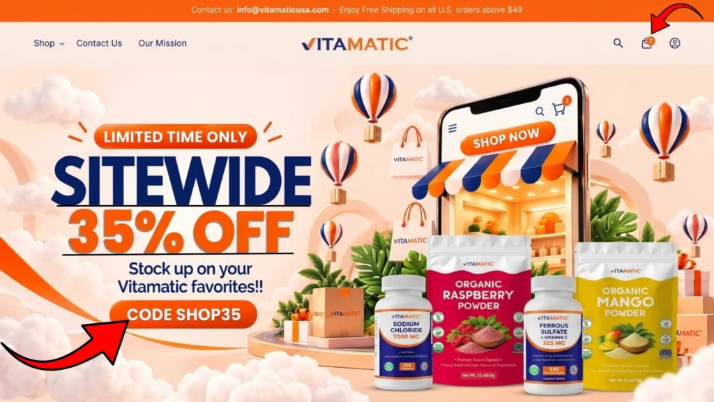 Vitamaticusa Promo Code SHOP35 Takes 35% Off Sitewide